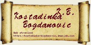 Kostadinka Bogdanović vizit kartica